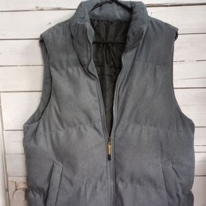Men's Corduroy Full Zip Heavy Vest Pockets Size Medium Gorpcore Winter Hiking.